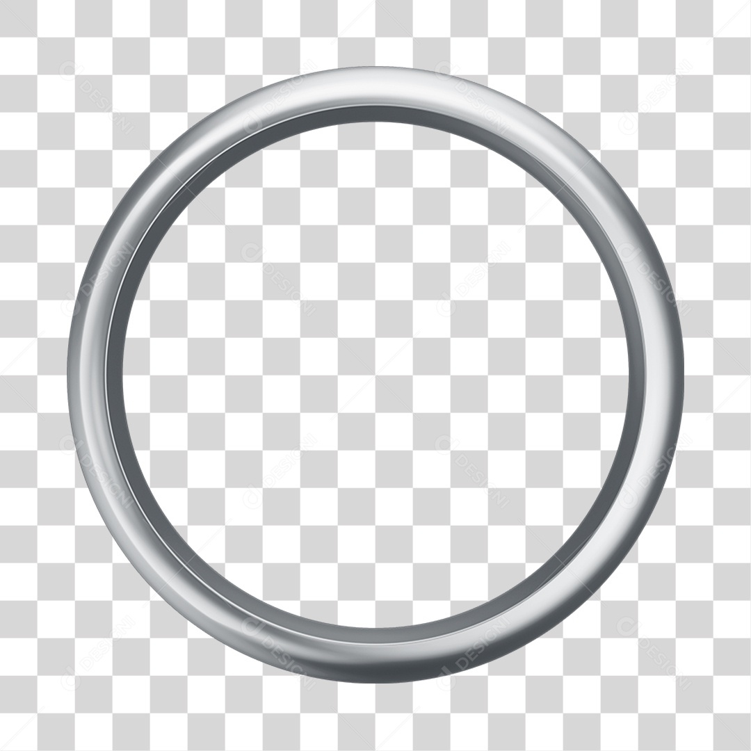 Asset 3D Aliança Prata Casamento Noivado Compromisso Com Fundo Transparente