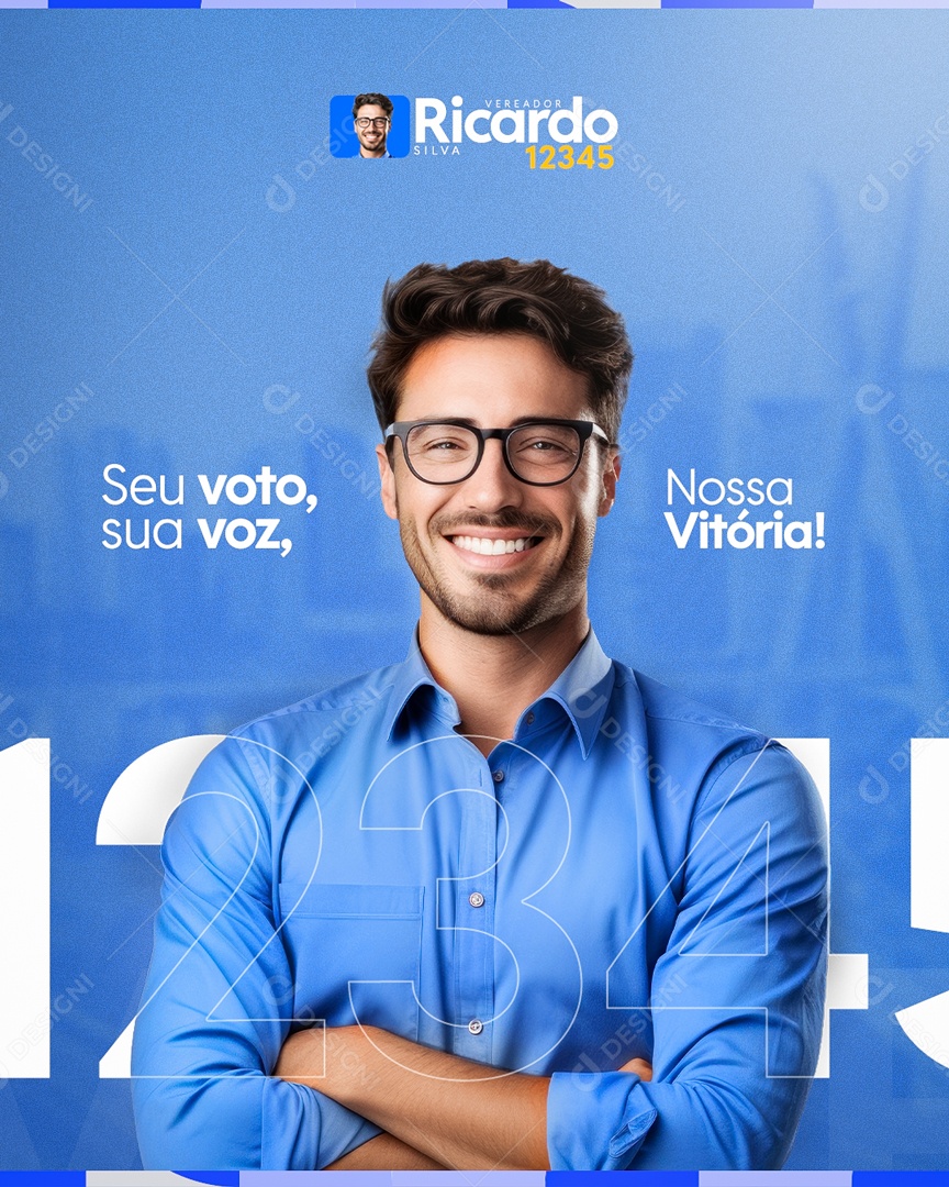 Politica Seu Voto sua Voz nossa Vitória Social Media PSD Editável