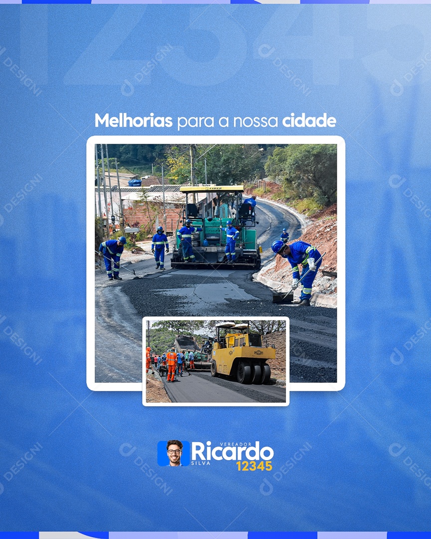 Politica Melhorias para a nossa Cidade Social Media PSD Editável