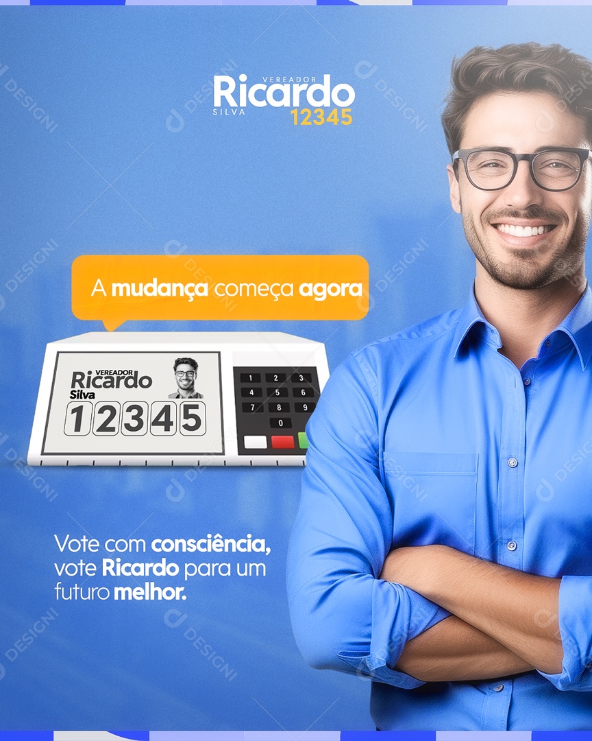 Politica a Mudança Começa Agora Social Media PSD Editável