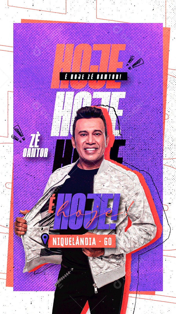 Flyer Story Hoje Zé Cantor Social Media PSD Editável