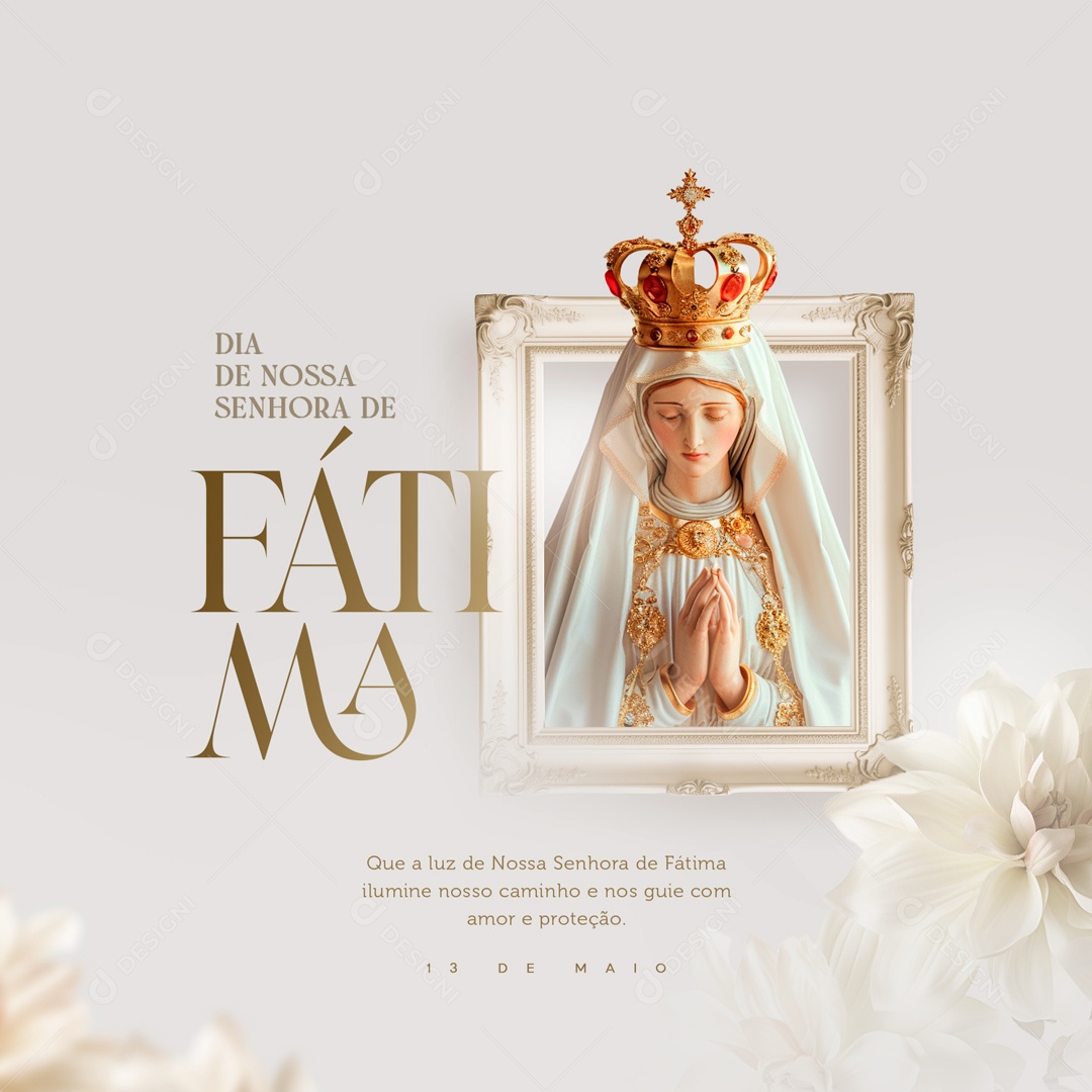 Dia de Nossa Senhora de Fátima 13 de Maio Social Media PSD Editável