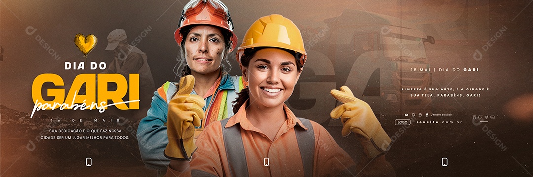 Carrossel Dia Do Gari 16 de Maio Parabéns Social Media PSD Editável