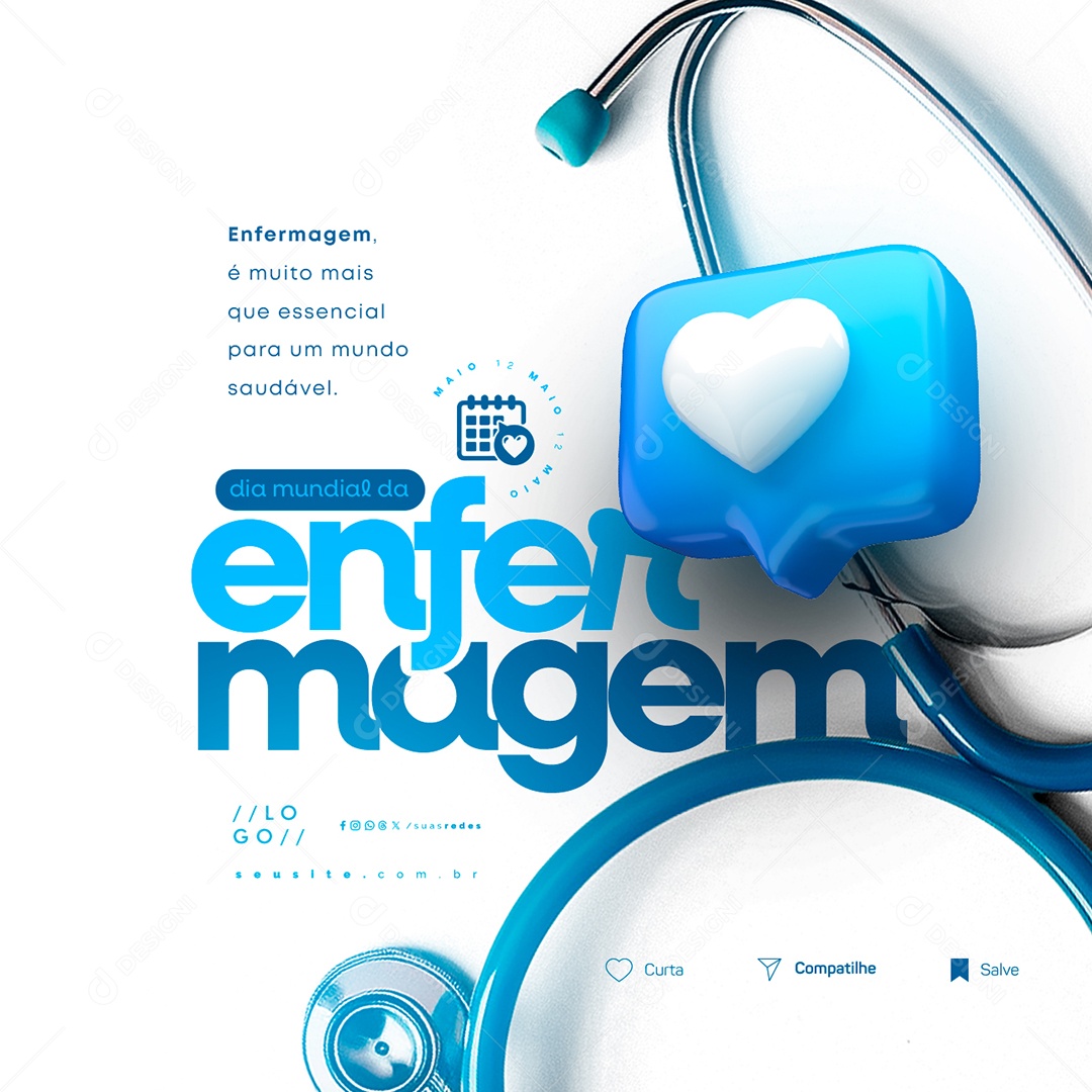 Dia Mundial Da Enfermagem 12 De Maio Social Media PSD Editável