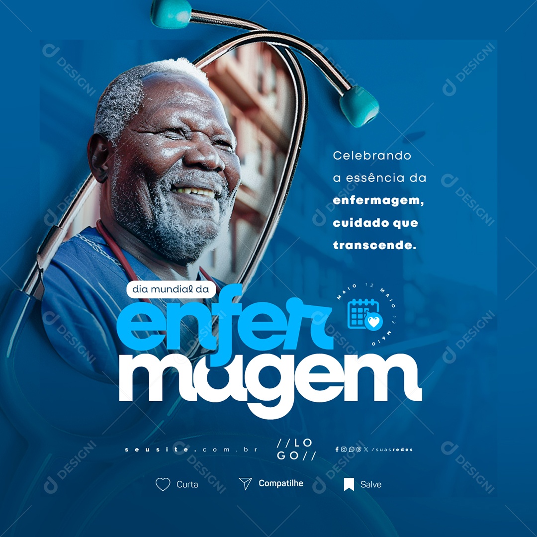 Dia Mundial Da Enfermagem 12 De Maio Celebrando Social Media PSD Editável