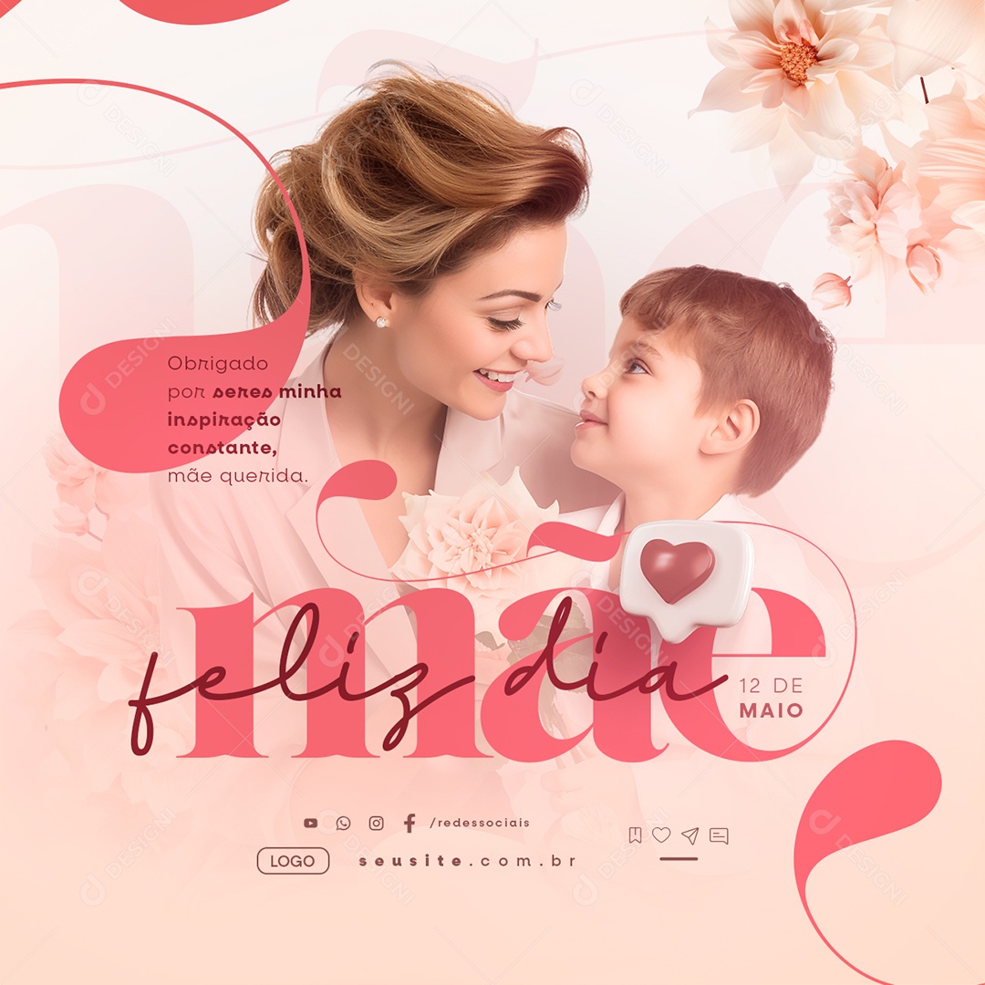 Feliz Dia Das Mães 12 de Maio Social Media PSD Editável