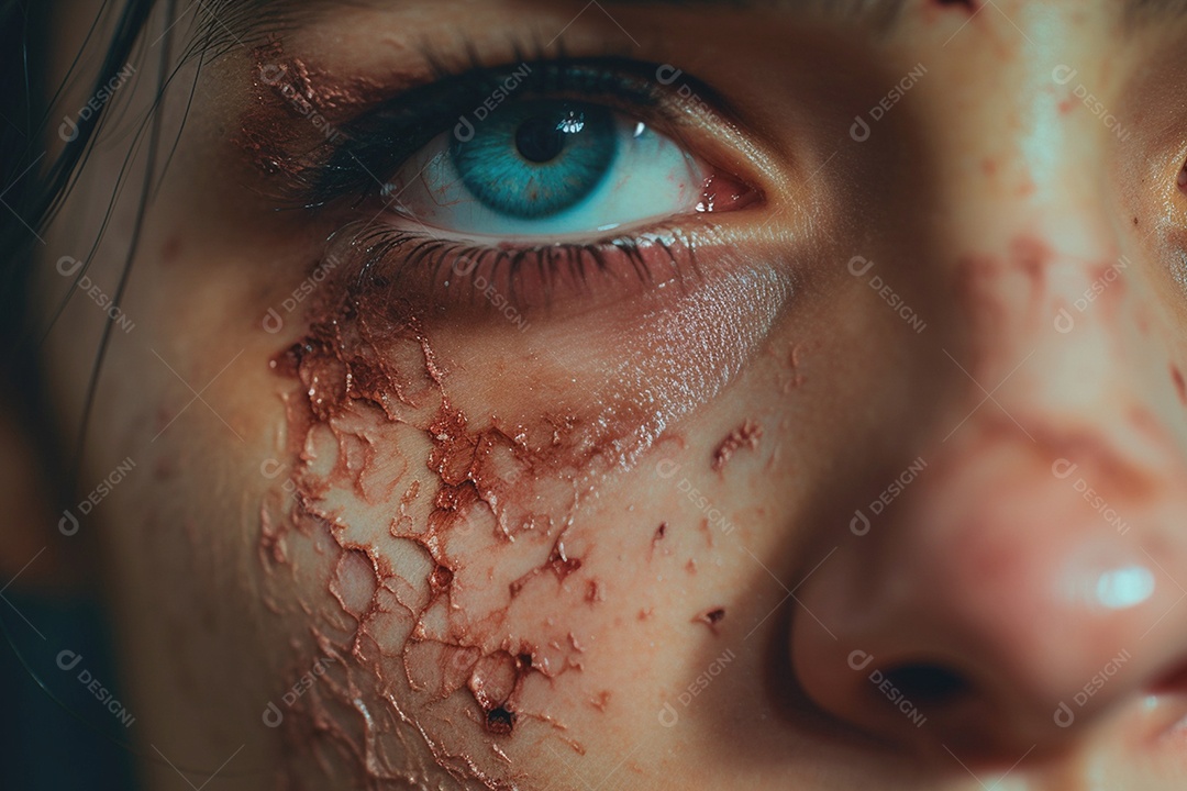 Uma criança desanimada e triste que sofreu violência