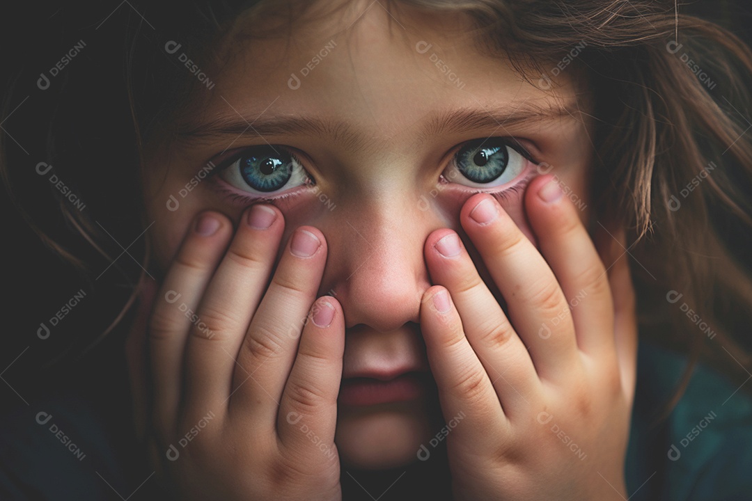 Expressão de dor de criança