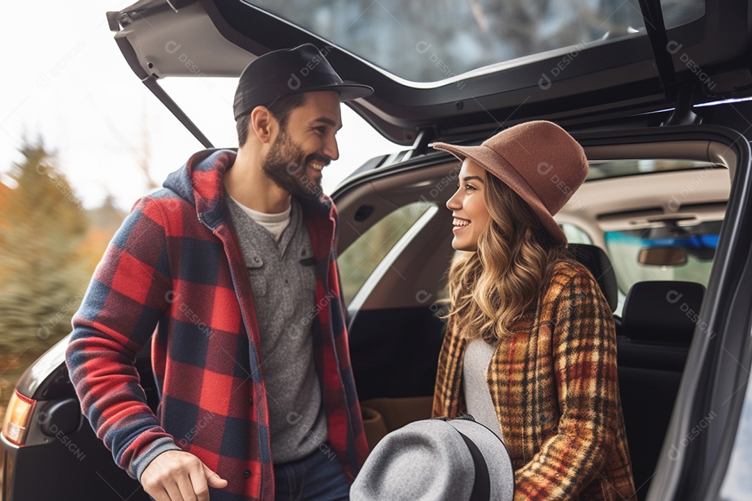 Casal de apaixonados em viagem