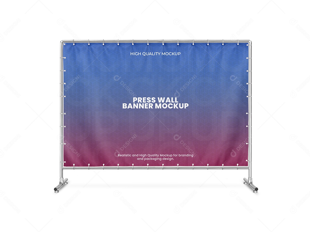 Banner em Parede de Imprensa Mockup PSD Editável