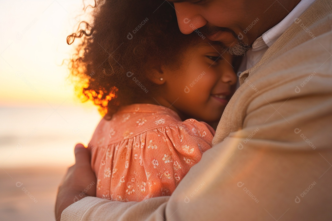 Pai e filha se abraçando