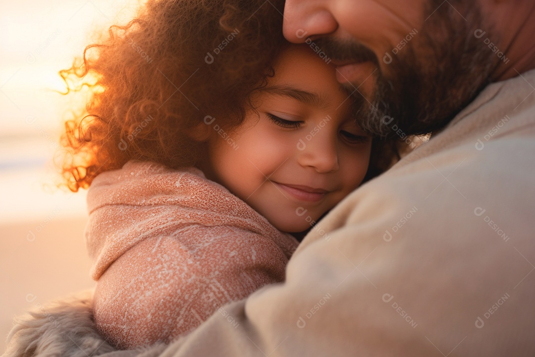 Pai e filha compartilham um momento precioso abraçados