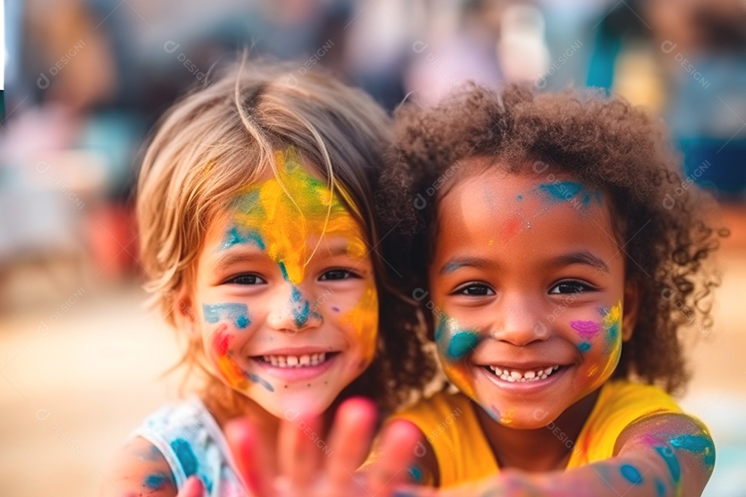 Crianças felizes aproveitando a brincadeira