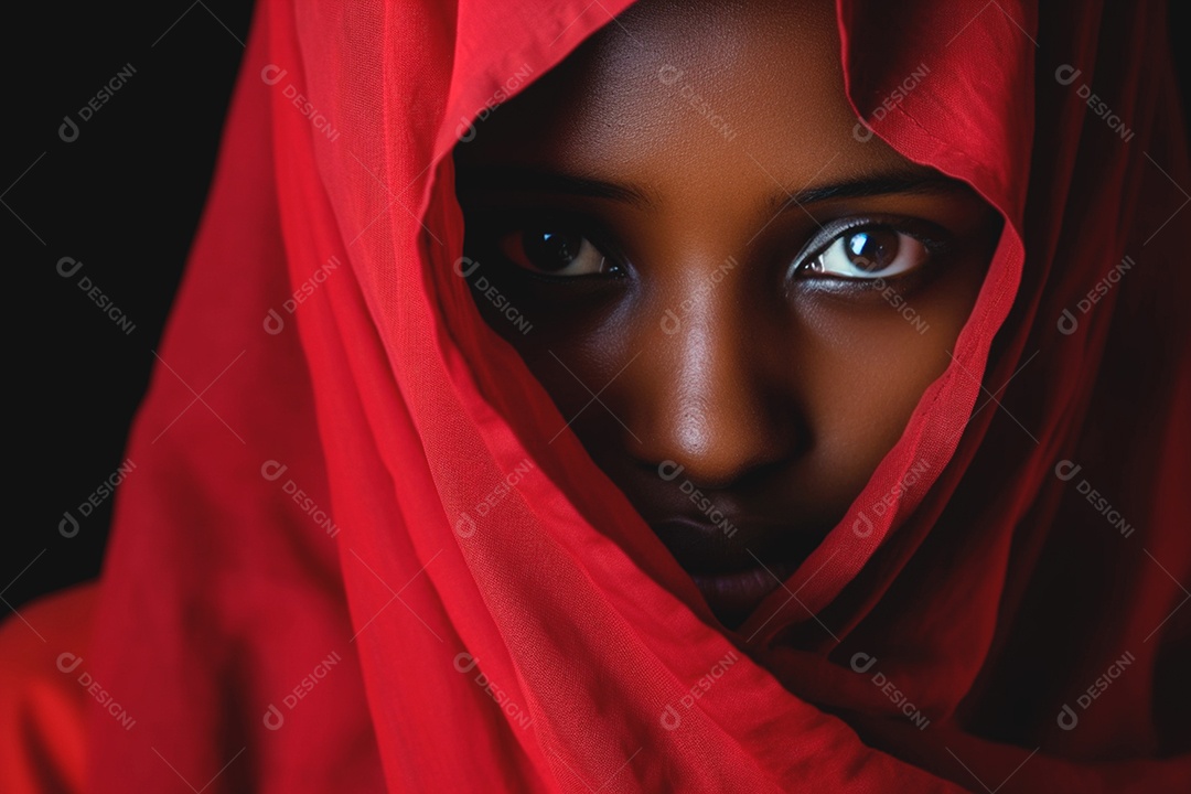 Mulher vestindo vermelho solidariedade à AIDS