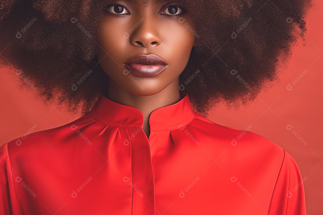 Mulher de vermelho lutando contra o HIV