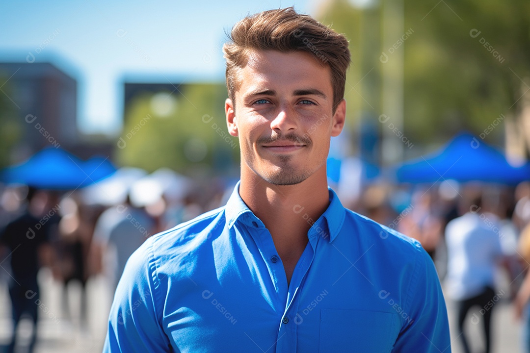 Homem vestido mostrando apoio à conscientização do câncer de próstata e diabetes