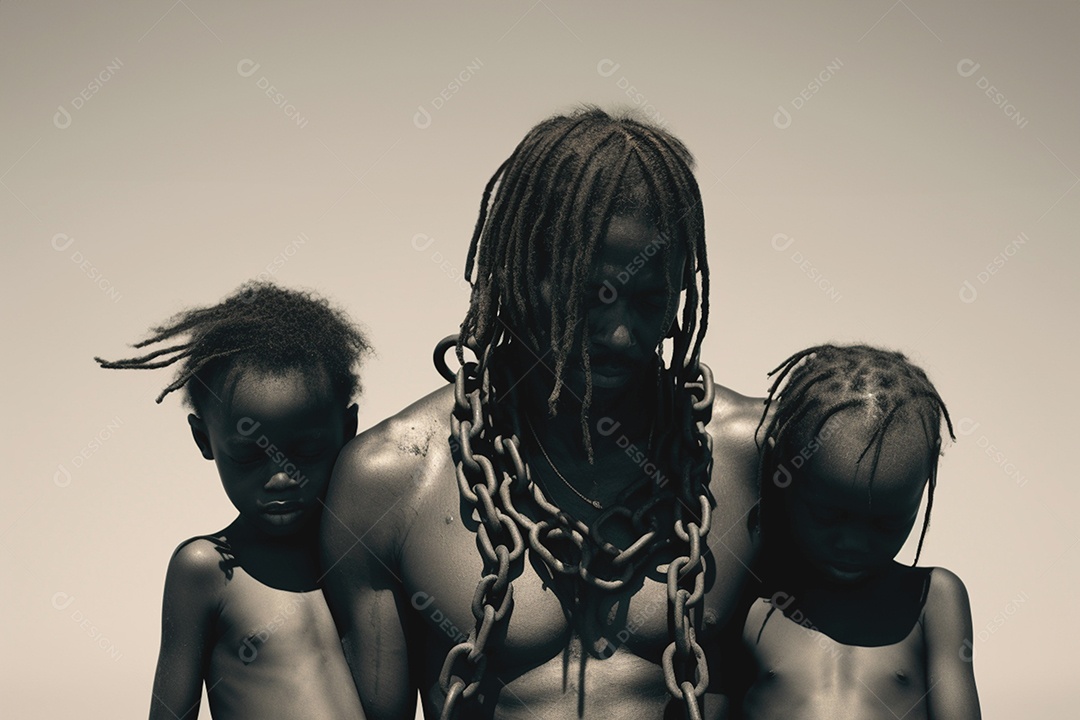 Pessoas de ascendência africana usam correntes como símbolo contra a opressão