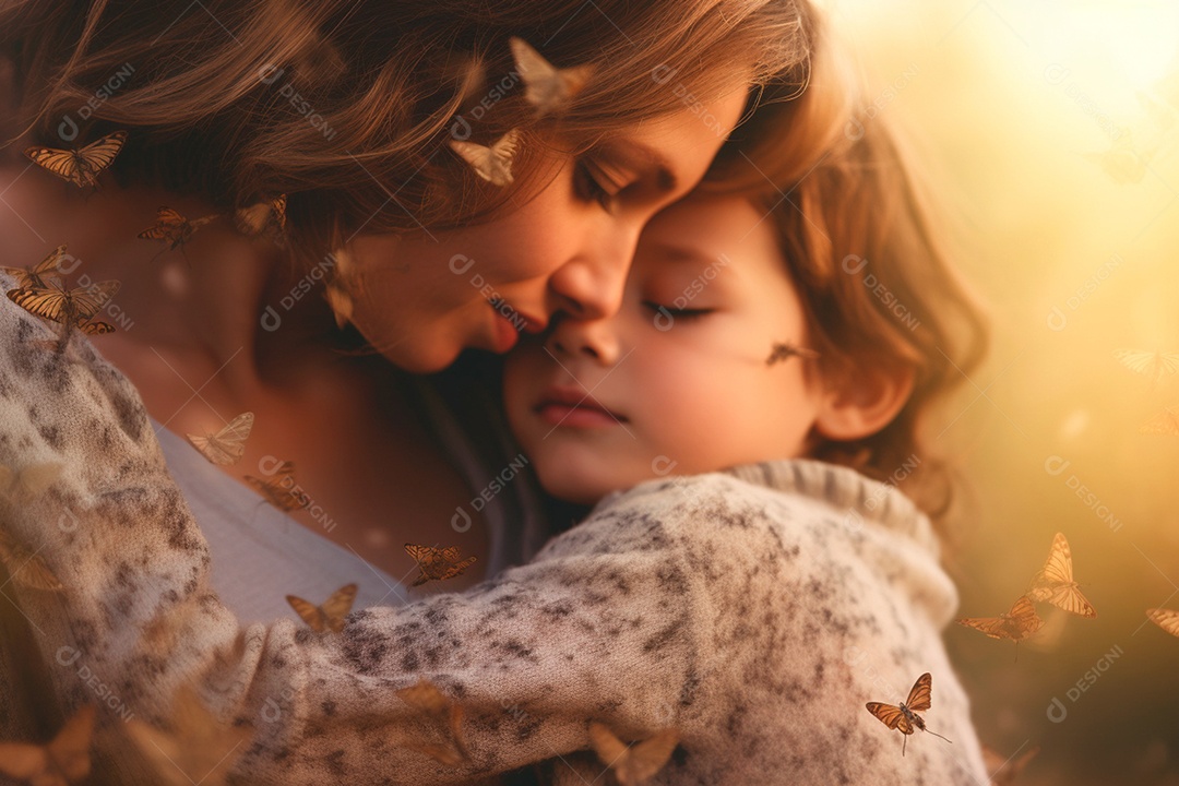 Uma mãe com muito afeto e amor