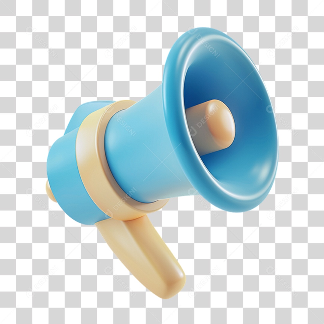 Elemento 3D Megafone PNG Transparente