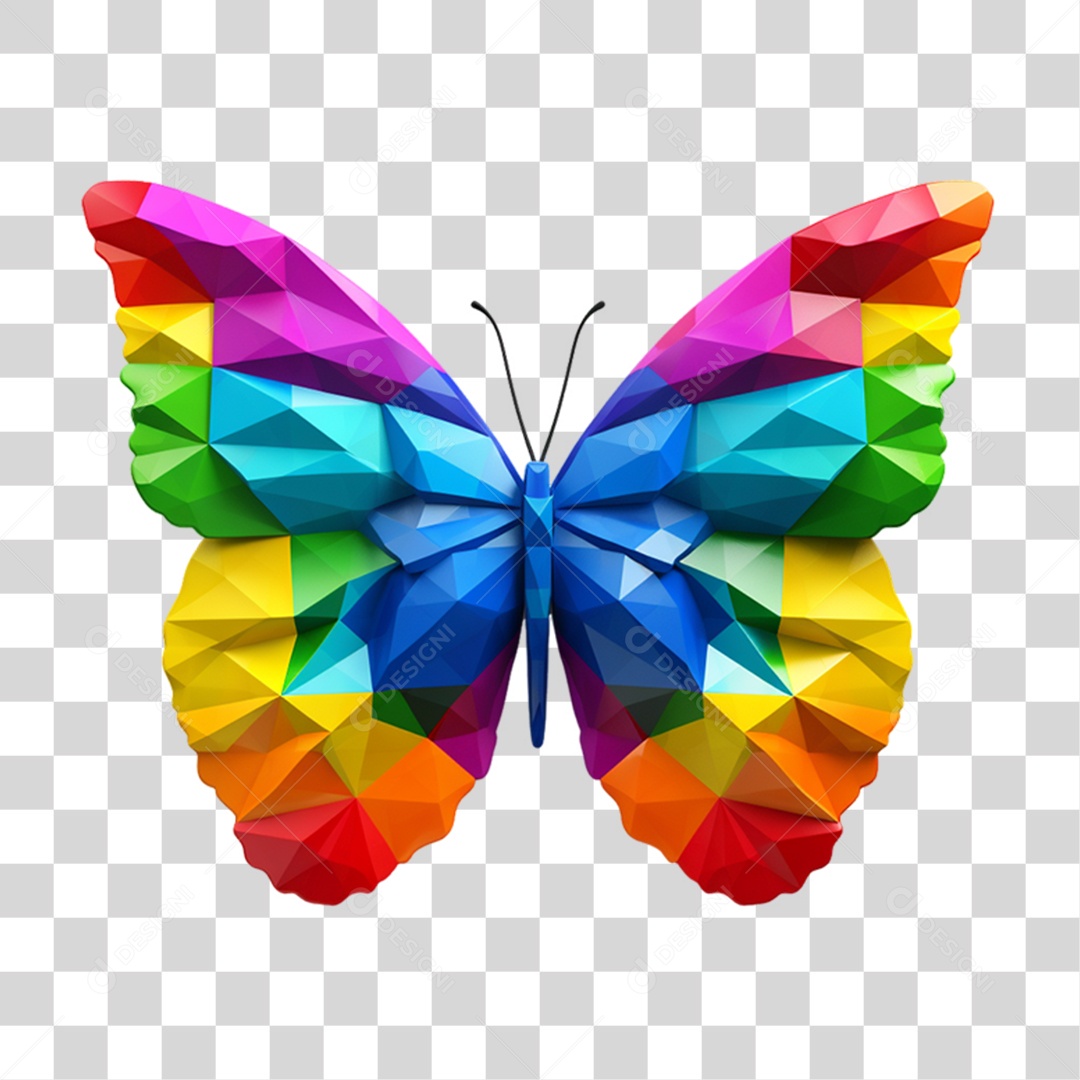Borboleta com Cores LGBT PNG Transparente