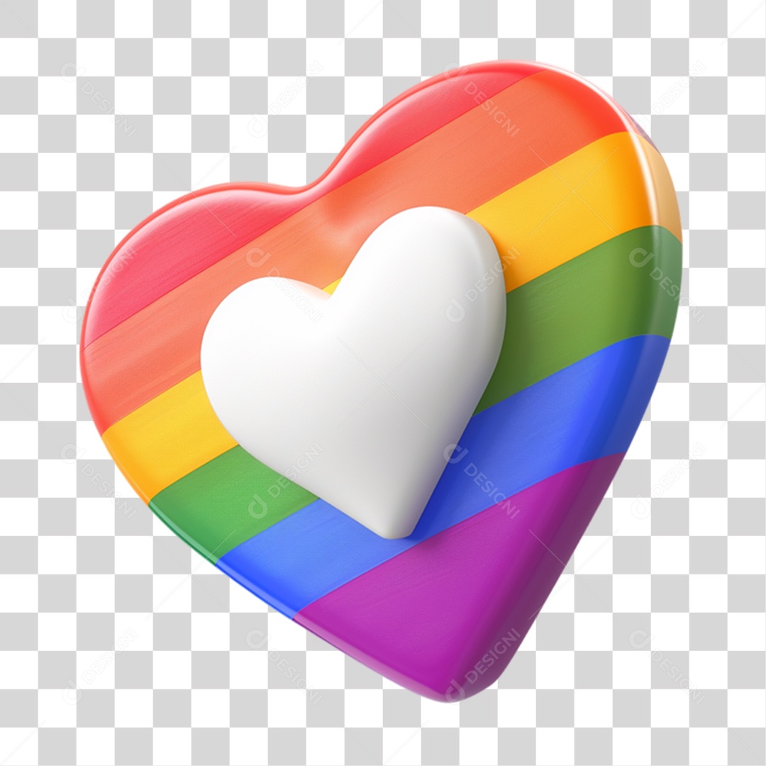 Coração Cores LGBT PNG Transparente