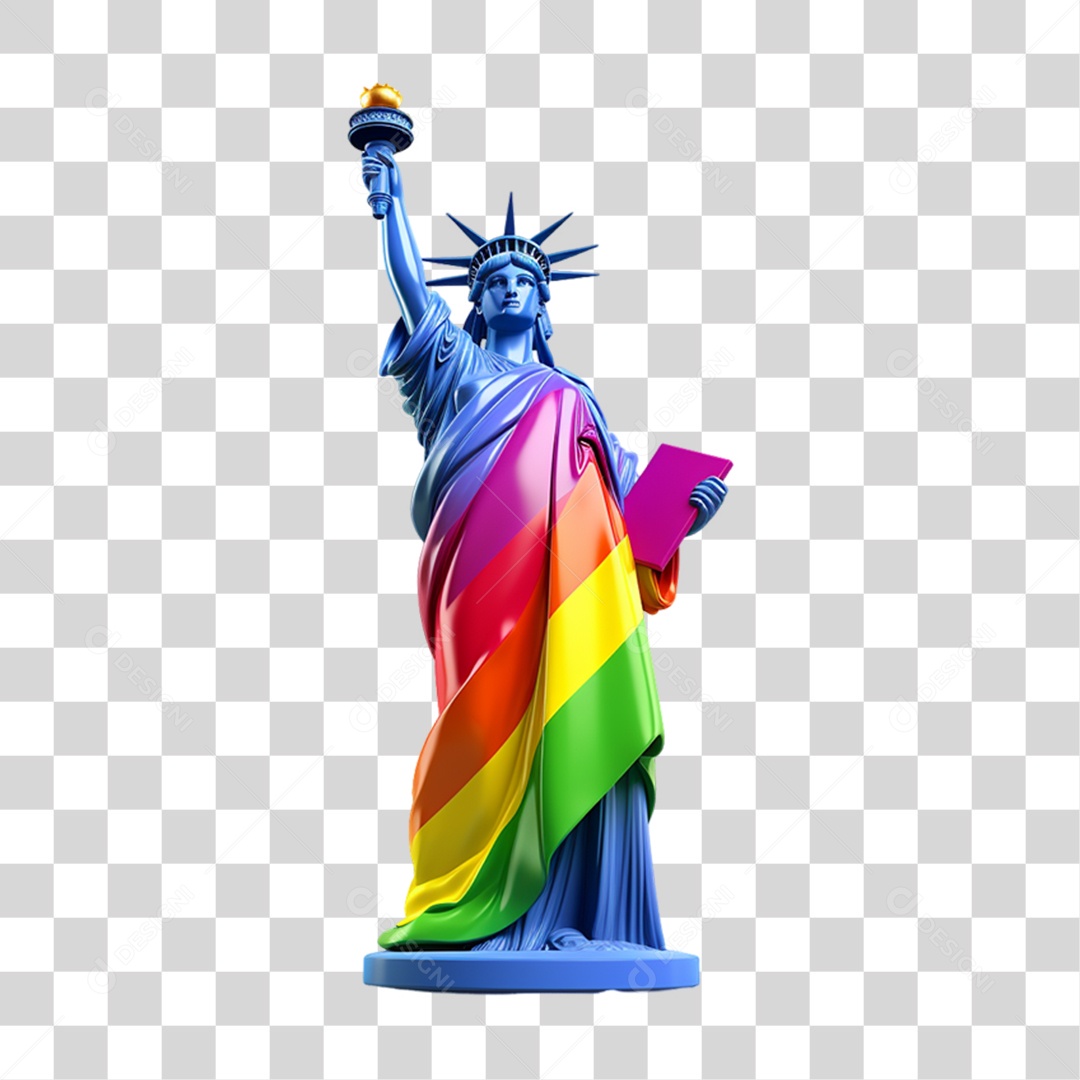 Estátua da Liberdade Cores LGBT PNG Transparente