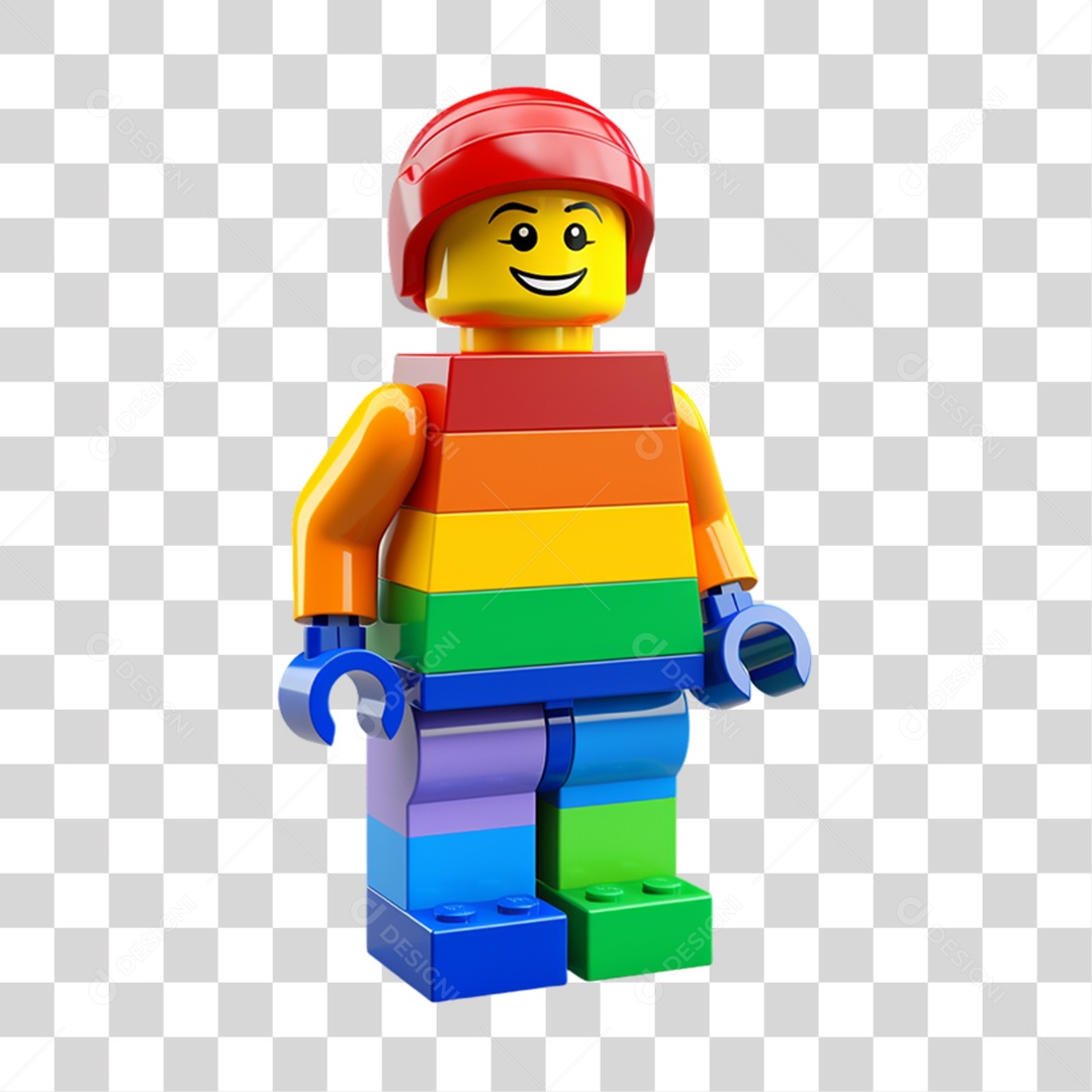 Lego Boneco Cores LGBT PNG Transparente