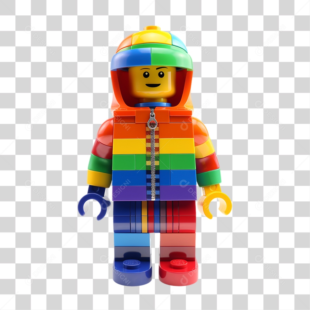 Lego Boneco Cores LGBT PNG Transparente