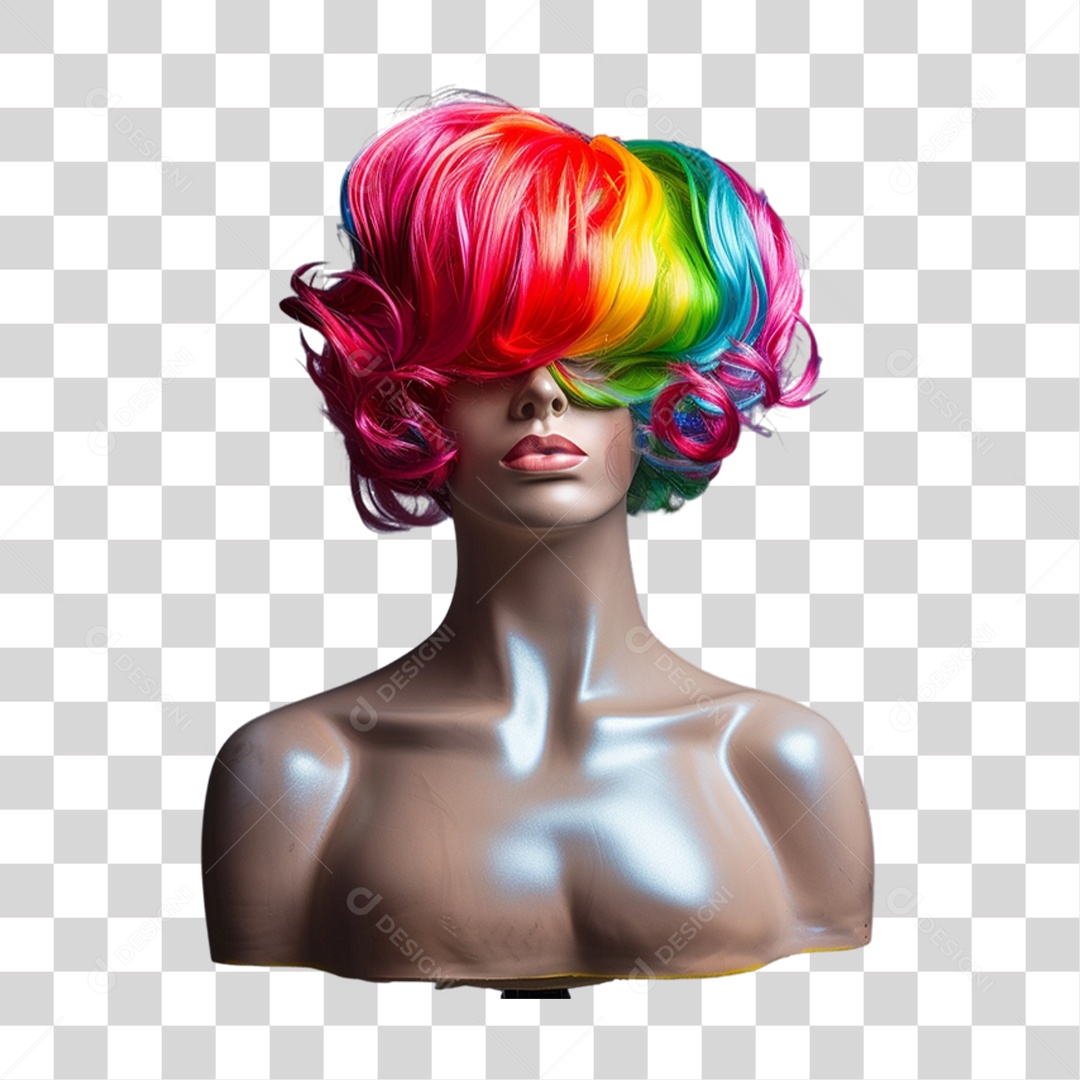 Manequim com Cabelo Cores LGBT PNG Transparente