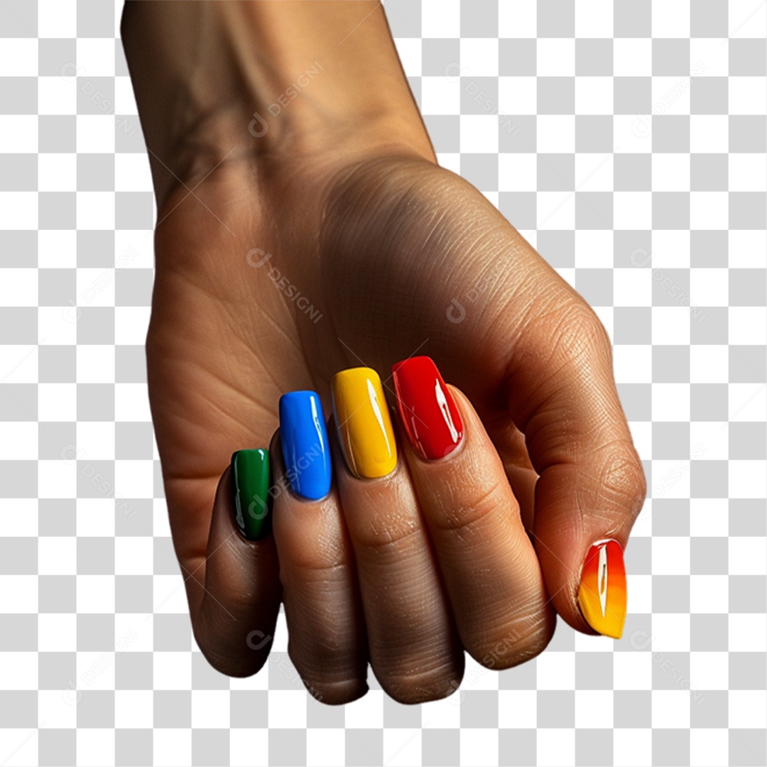 Elemento 3D Mão Cores LGBT PNG Transparente