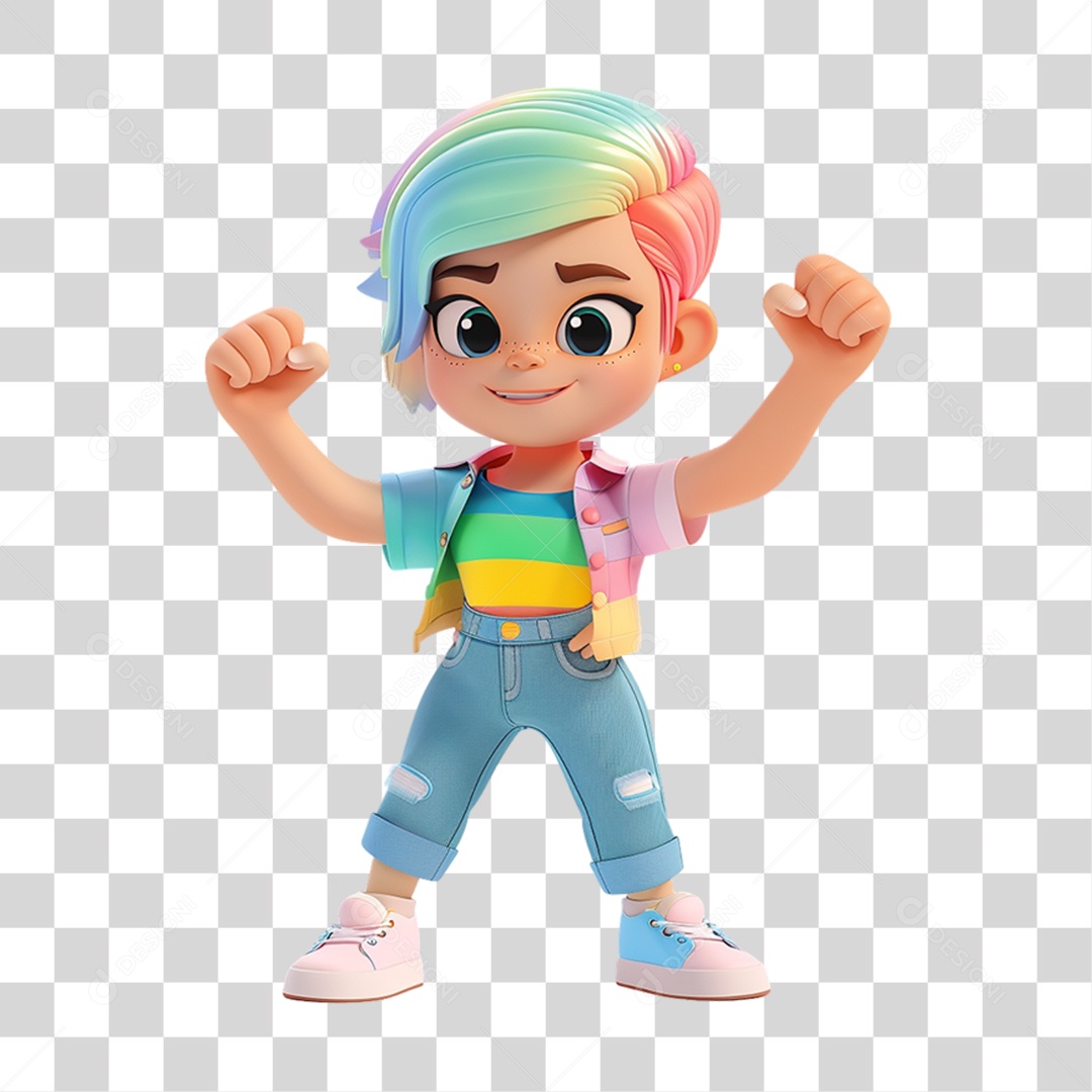 Personagem Cores LGBT PNG Transparente