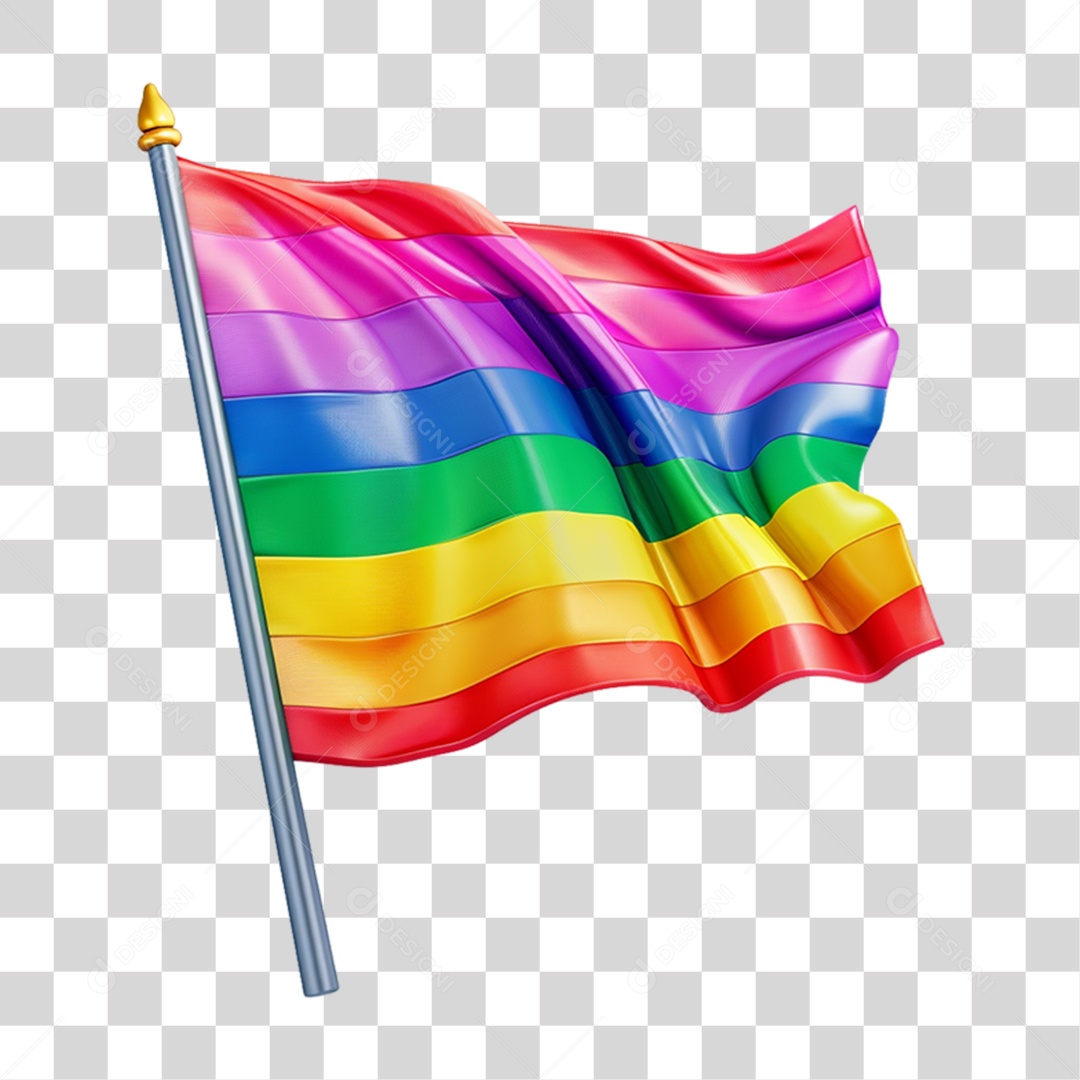 Bandeira Colorida Cores LGBT PNG Transparente