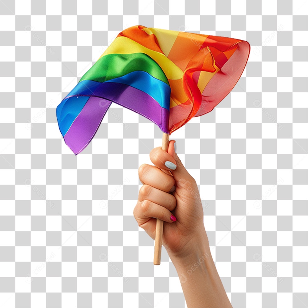 Elemento 3D Bandeira Colorida LGBT PNG Transparente