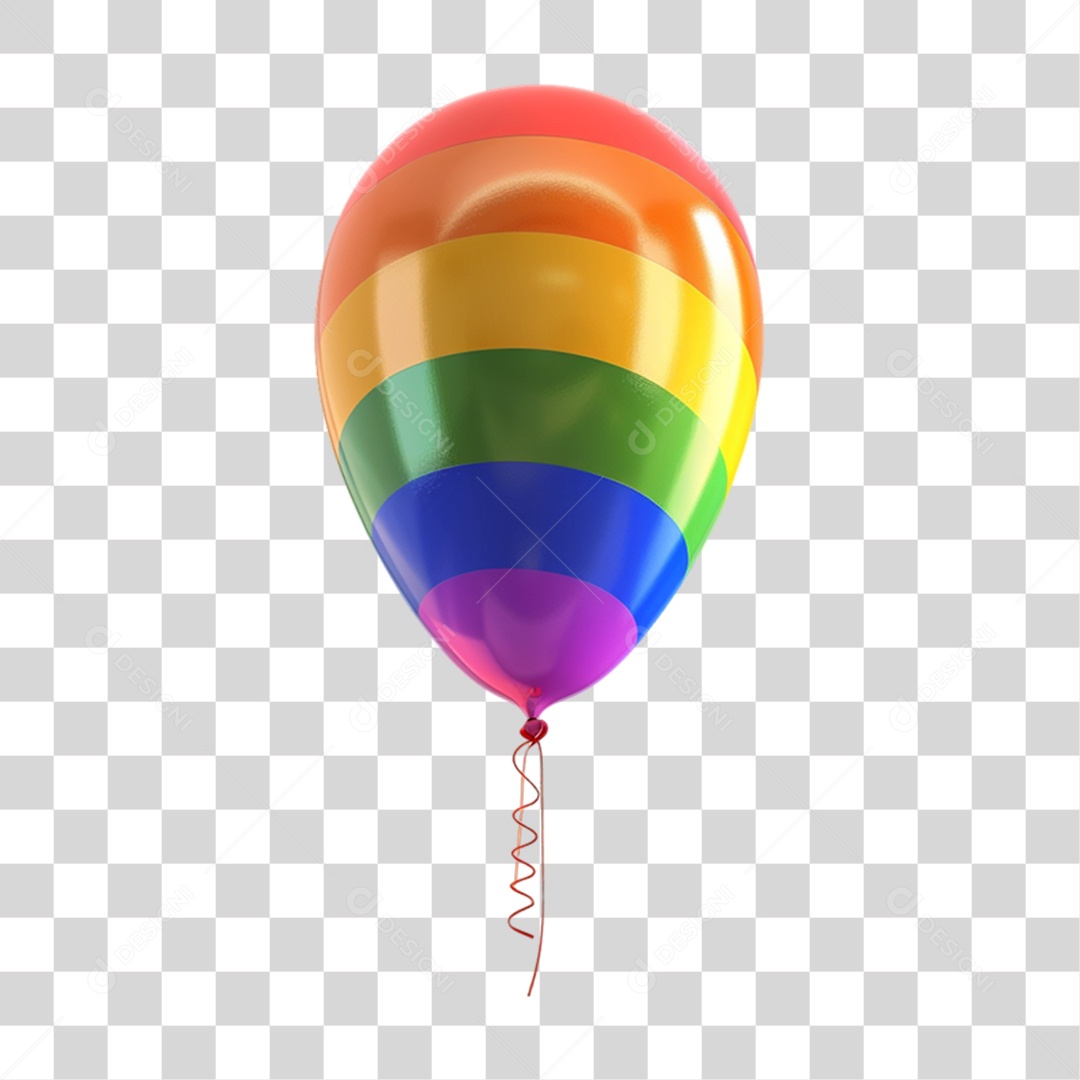 Elemento 3D Balão Colorido LGBT PNG Transparente