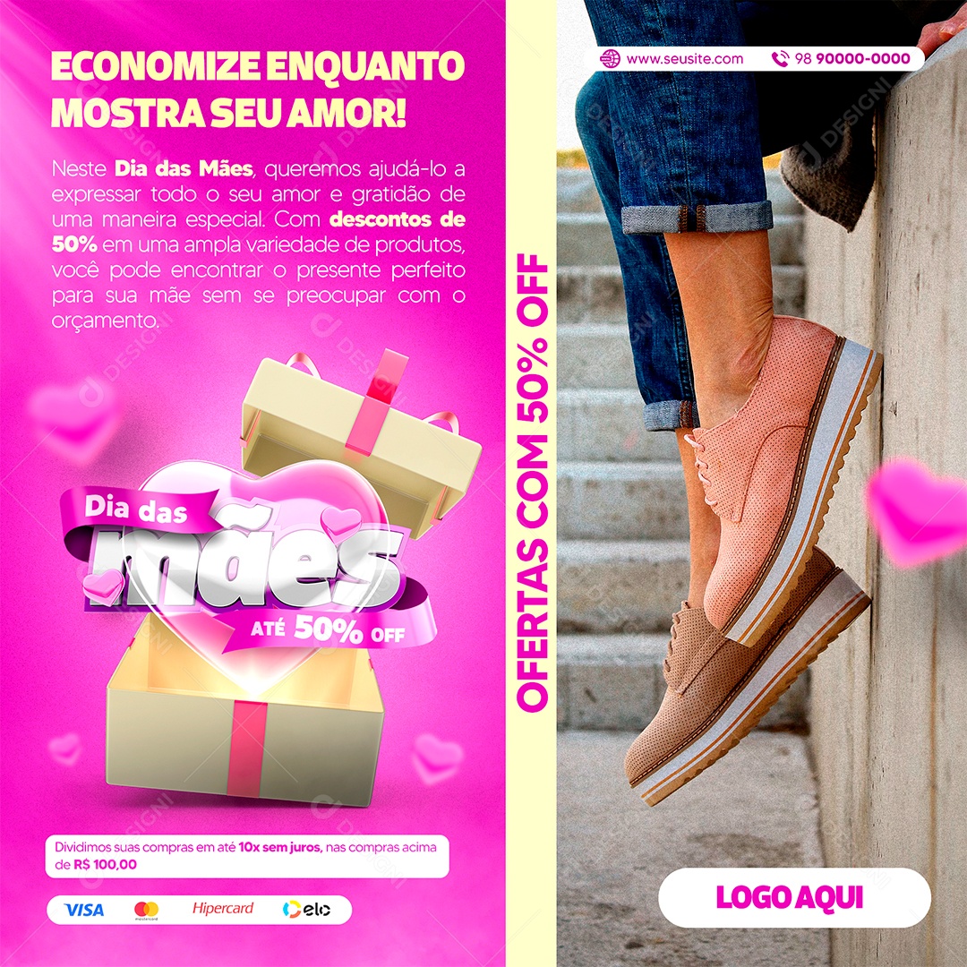 Feliz Dia Das Mães 12 de Maio Social Media PSD Editável