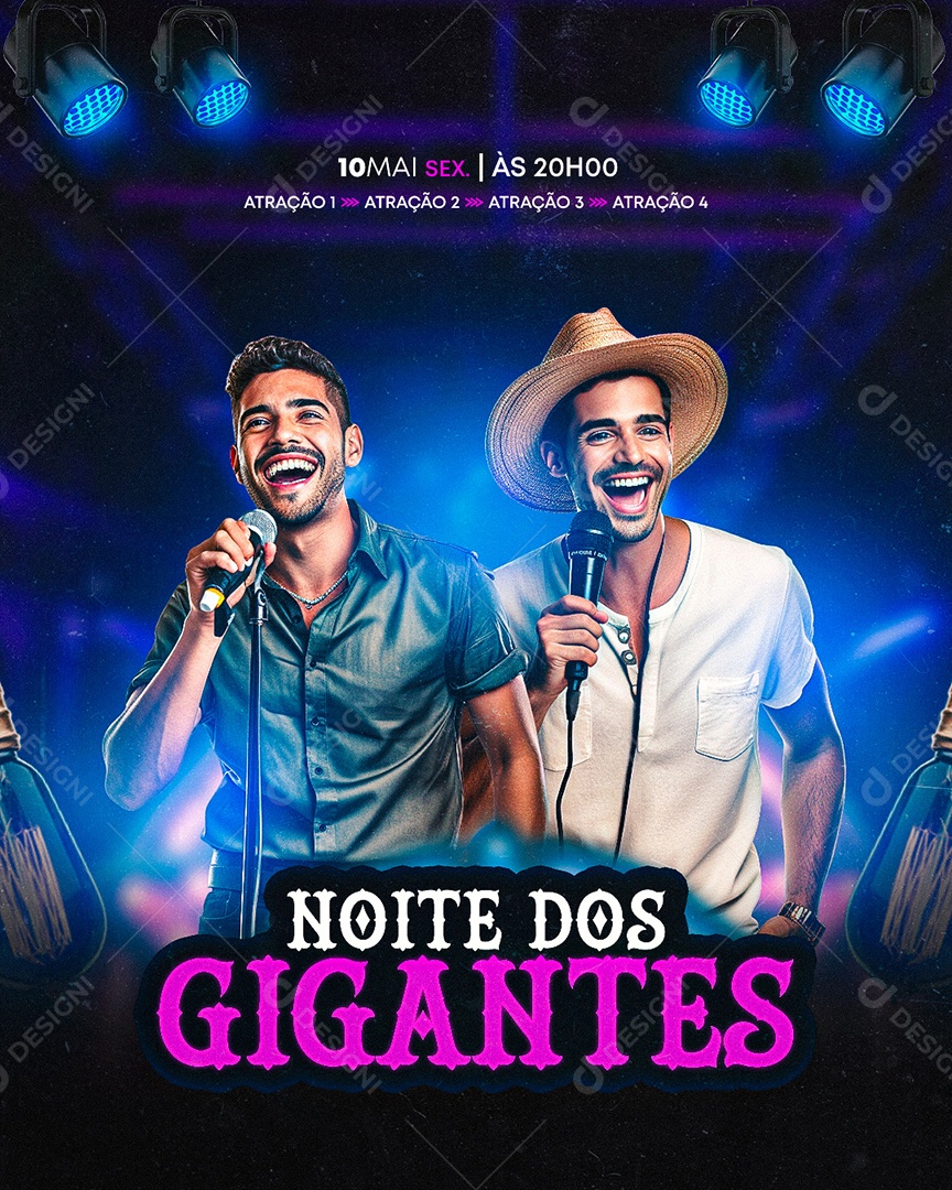 Flyer Noite dos Gigantes Social Media PSD Editável