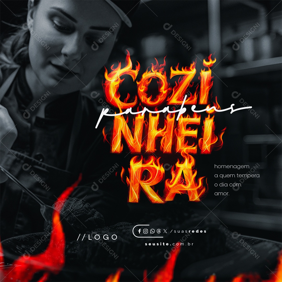 Dia da Cozinheira 10 de Maio Homenagem a Quem Tempera Social Media PSD Editável