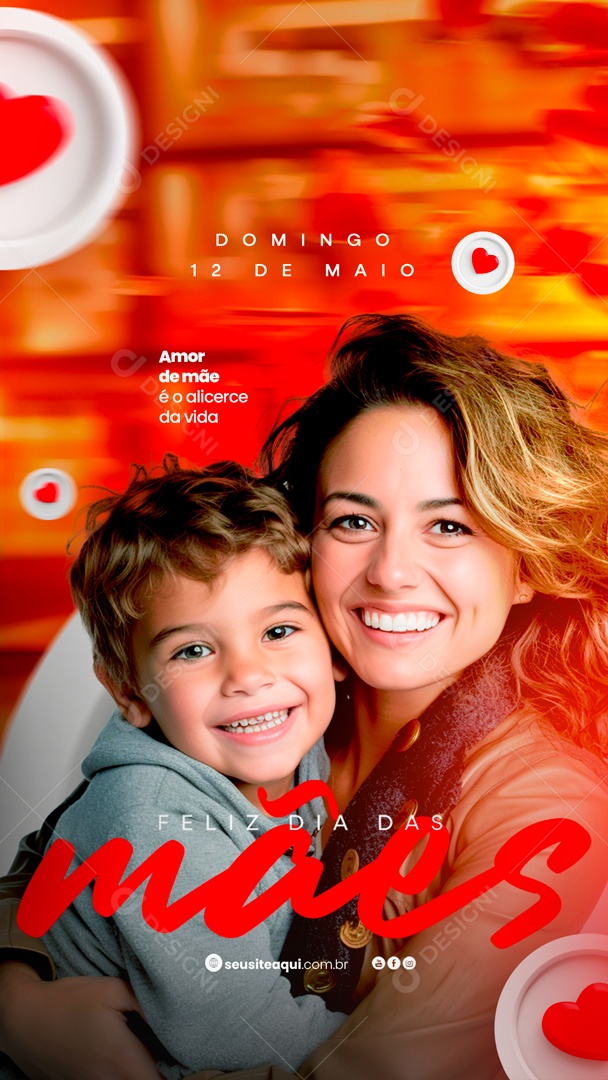 Story Feliz Dia das Mães 12 de Maio Amor de Mãe Social Media PSD Editável