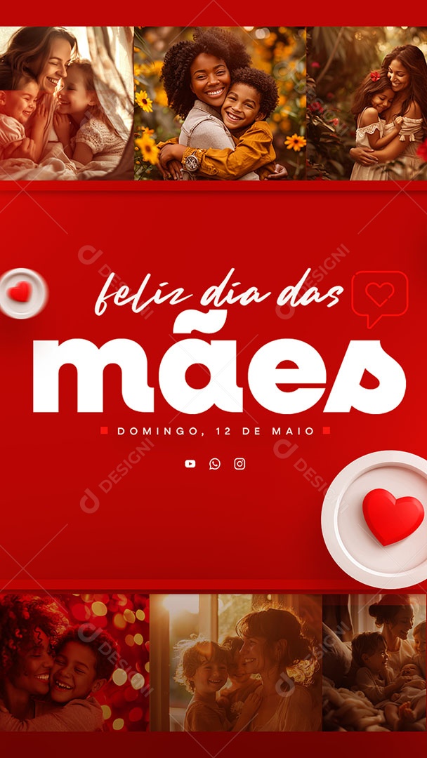 Story Feliz Dia das Mães 12 de Maio Social Media PSD Editável