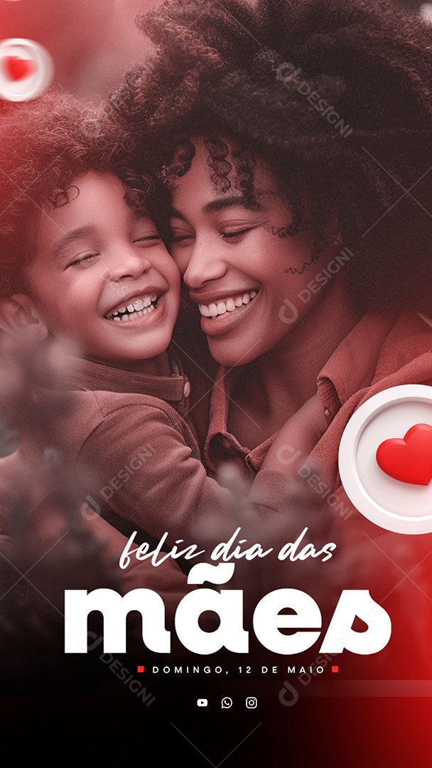 Story Feliz Dia das Mães 12 de Maio Domingo Social Media PSD Editável