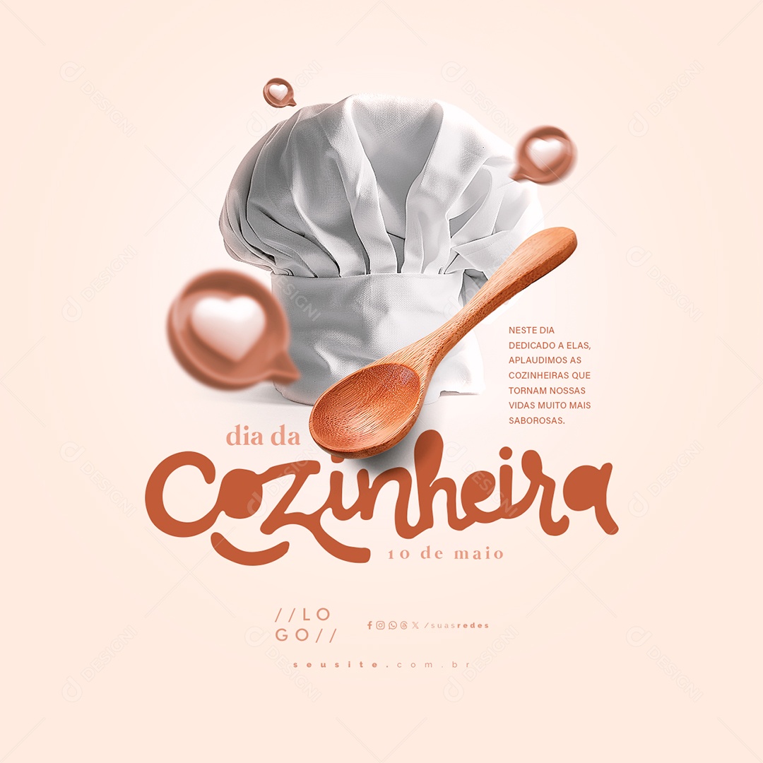 Social Media Dia da Cozinheira 10 de Maio PSD Editável