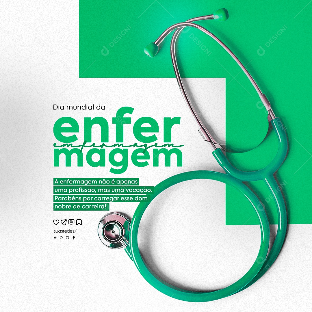 Dia Mundial Da Enfermagem 12 De Maio Social Media PSD Editável