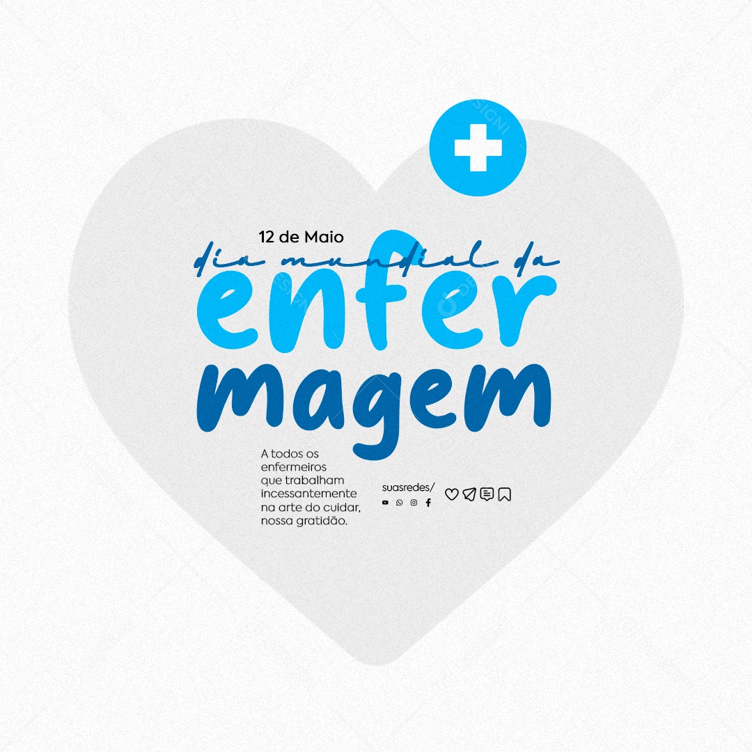 Dia Mundial Da Enfermagem 12 De Maio Parabéns Social Media PSD Editável