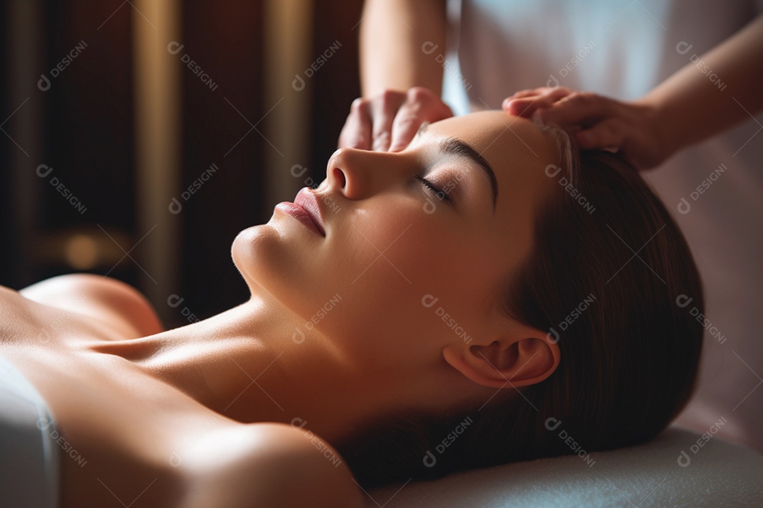Tratamento de massagem facial por um terapeuta
