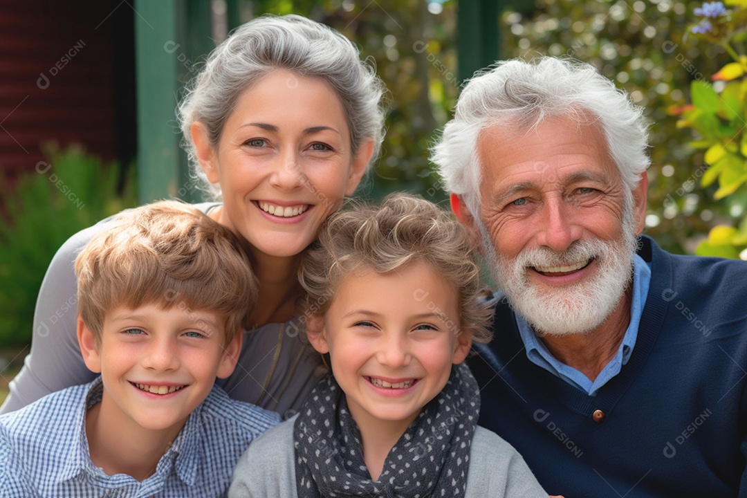 Família avós com seus netos perfeeito amor eterno