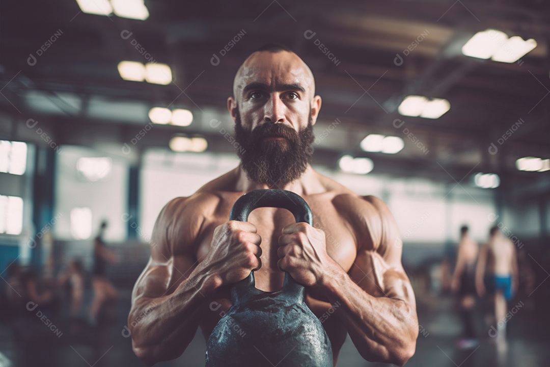 Homem pegando peso se exercitando na academia