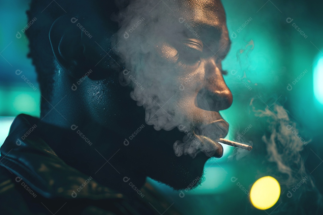 Fumaça exalada formando padrões intrincados