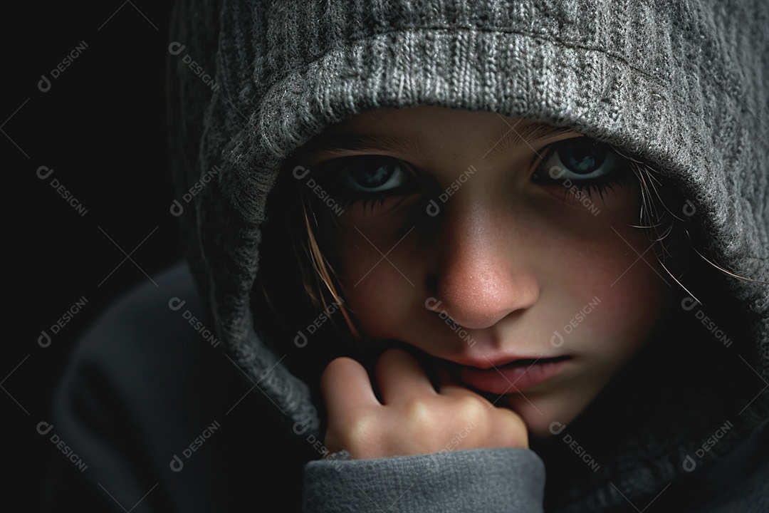 A inocência encontra a adversidade no olhar de uma criança