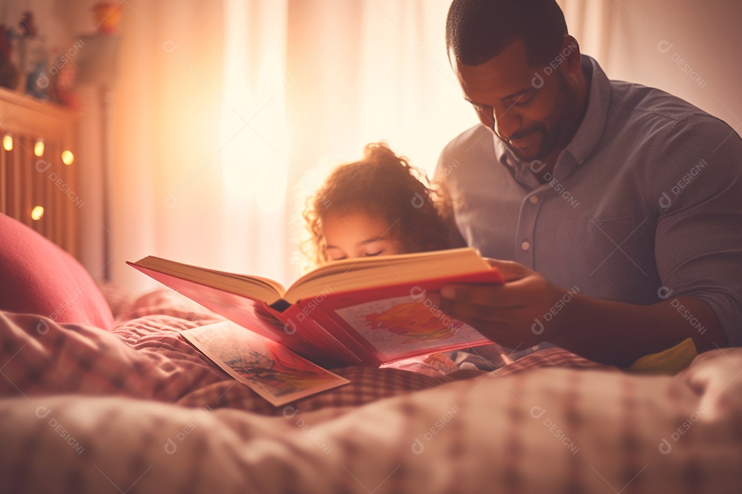 Pai destaca a importância da leitura na infância ao compartilhar livros com as crianças