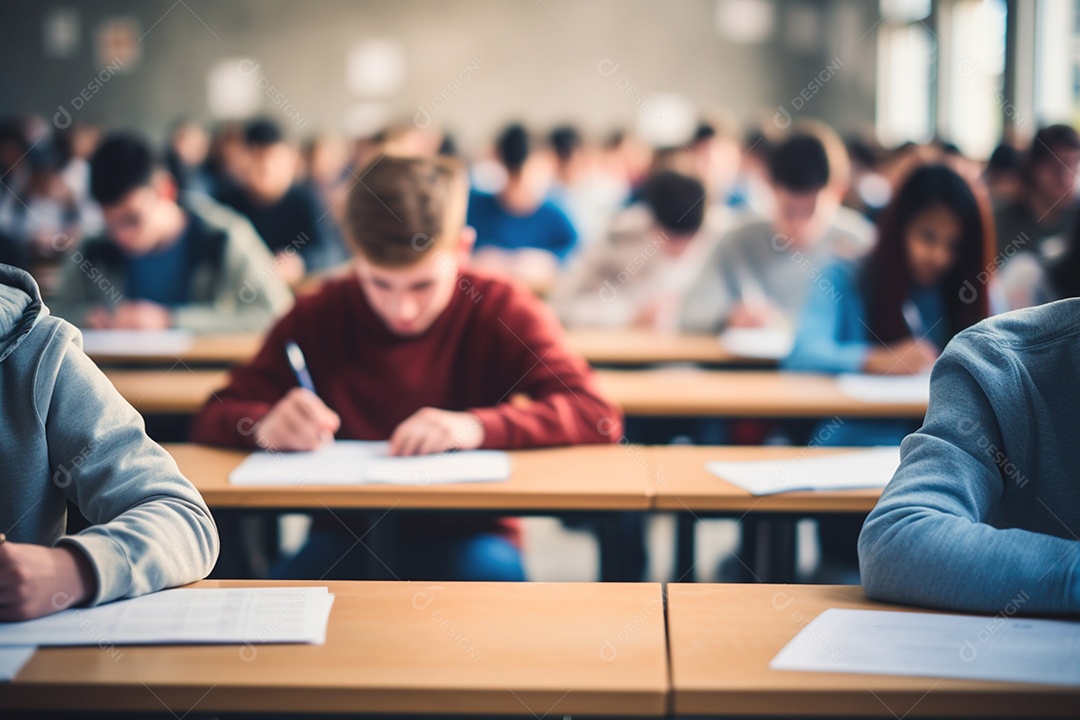 Os alunos concentraram-se na sala de aula